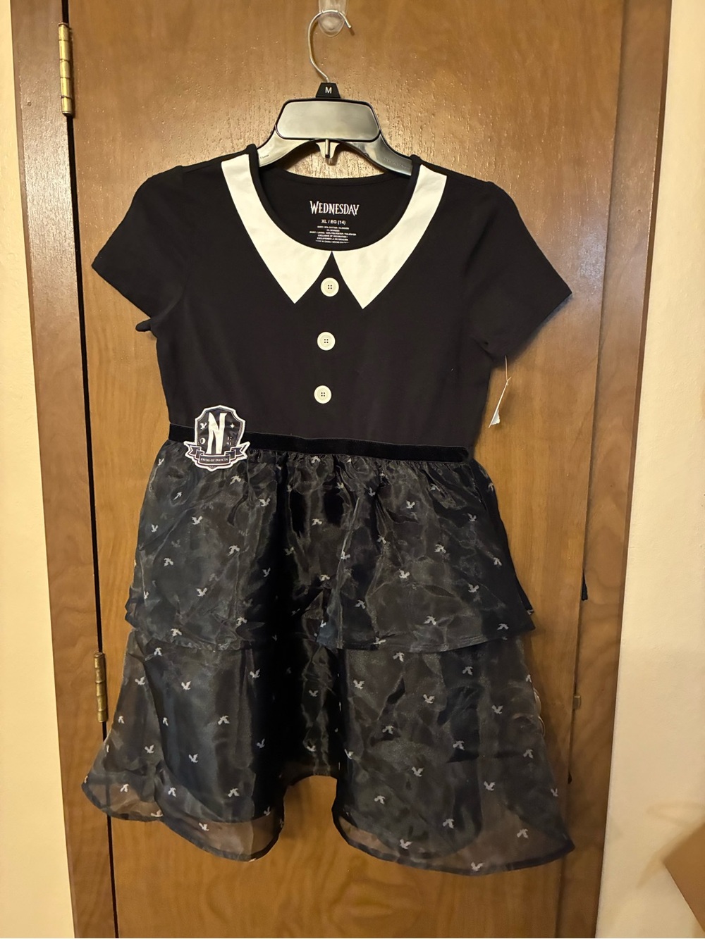 Wednesday Black & White Girls' Halloween Costume Dress